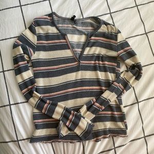 Urban outfitters lettuce trim long sleeve V-neck